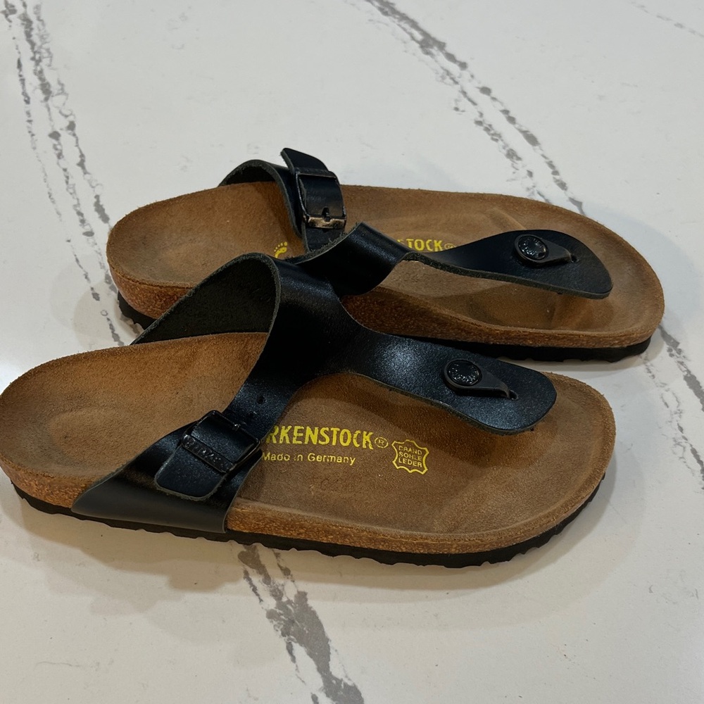 Birkenstock Gizeh Birko-Flor Slide Black Sandals size 37 EU/ 6.5 US - Picture 14 of 15